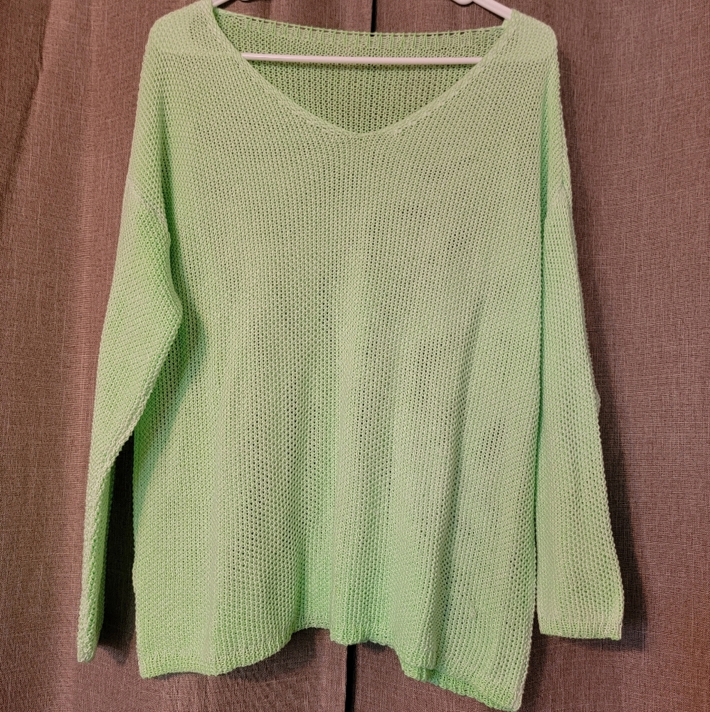 Key Lime Green Knitted 3/4 Sleeve